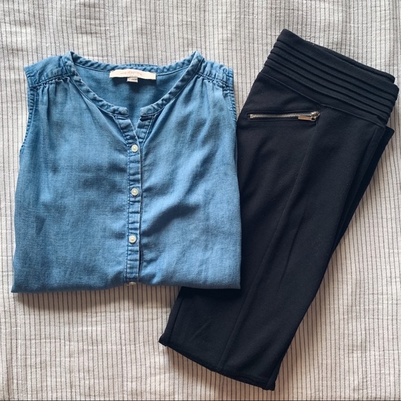 Chambray Sleeveless Top - Picture 2 of 7